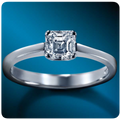Assher Cut Diamond Solitaire Ring