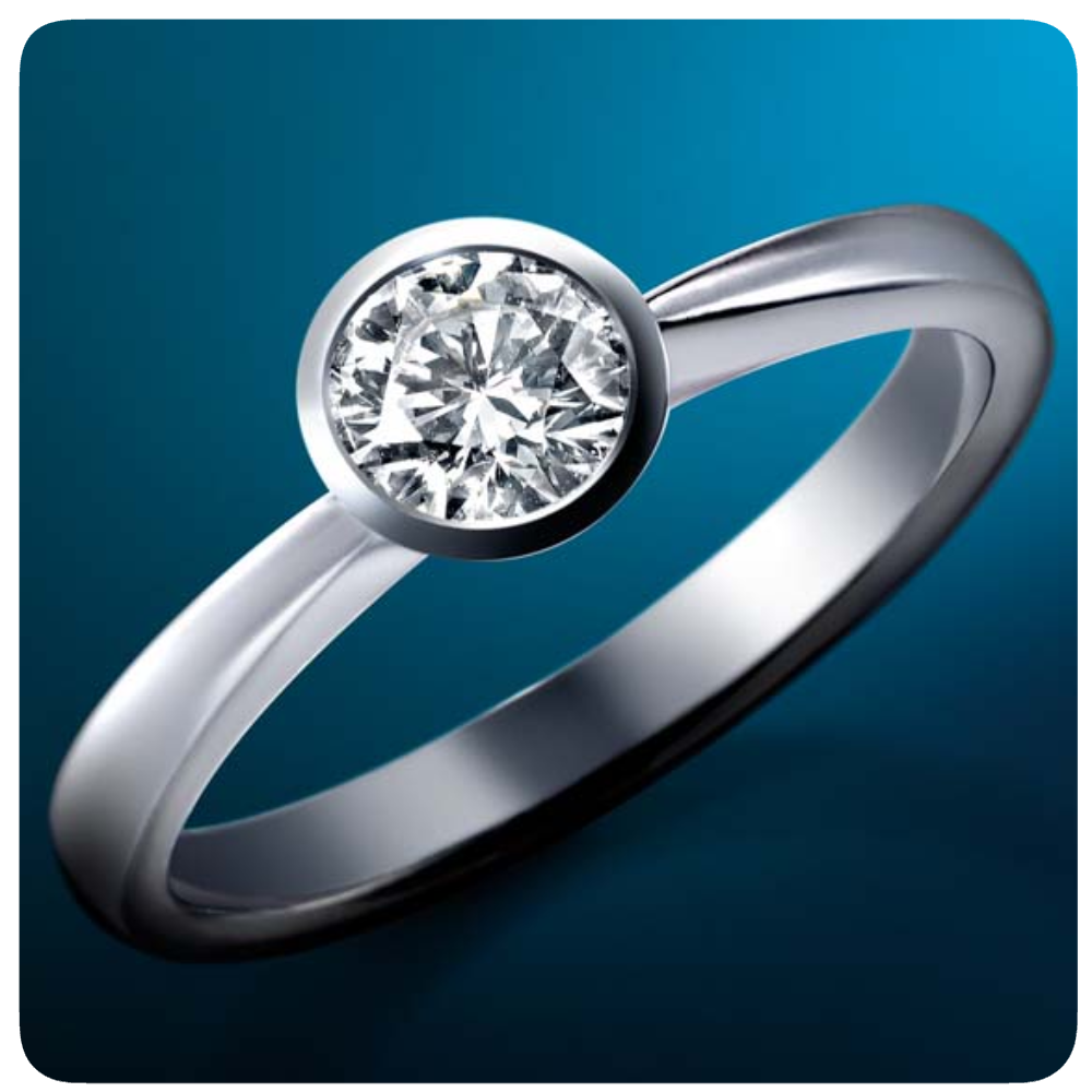 Round Brilliant Bezel Set Diamond Ring