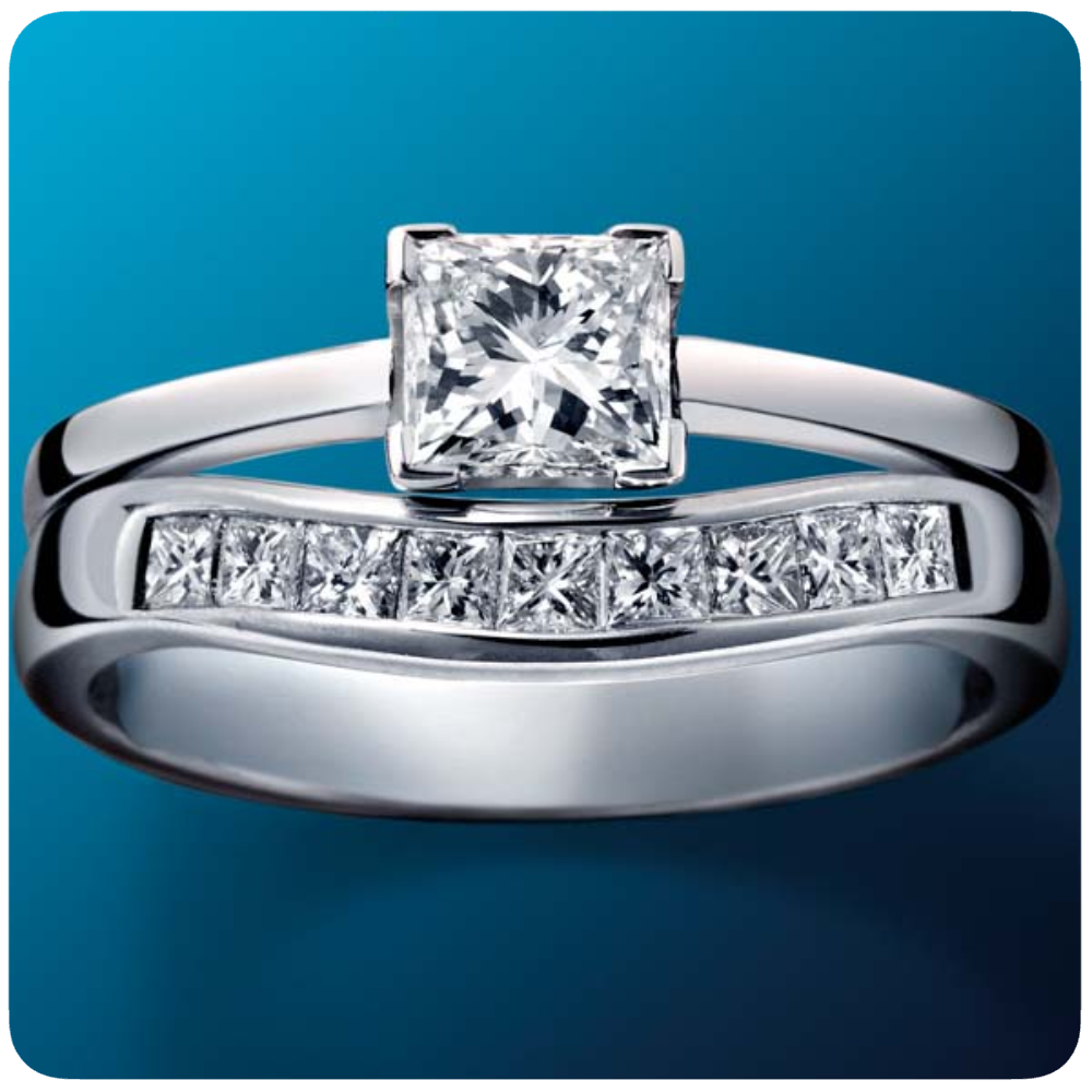 Princess Cut Half Eternity Ring