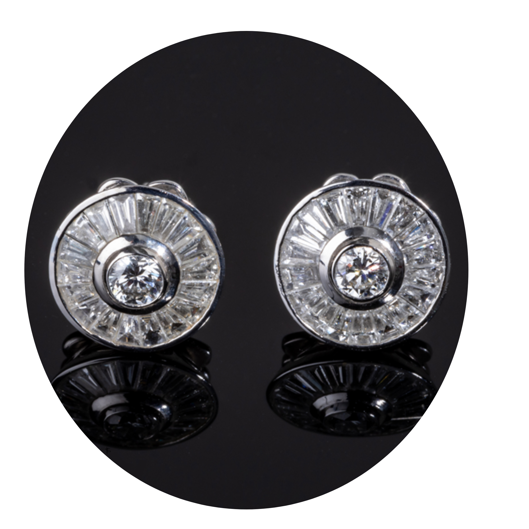 Ballerina Diamond Earrings in Platinum