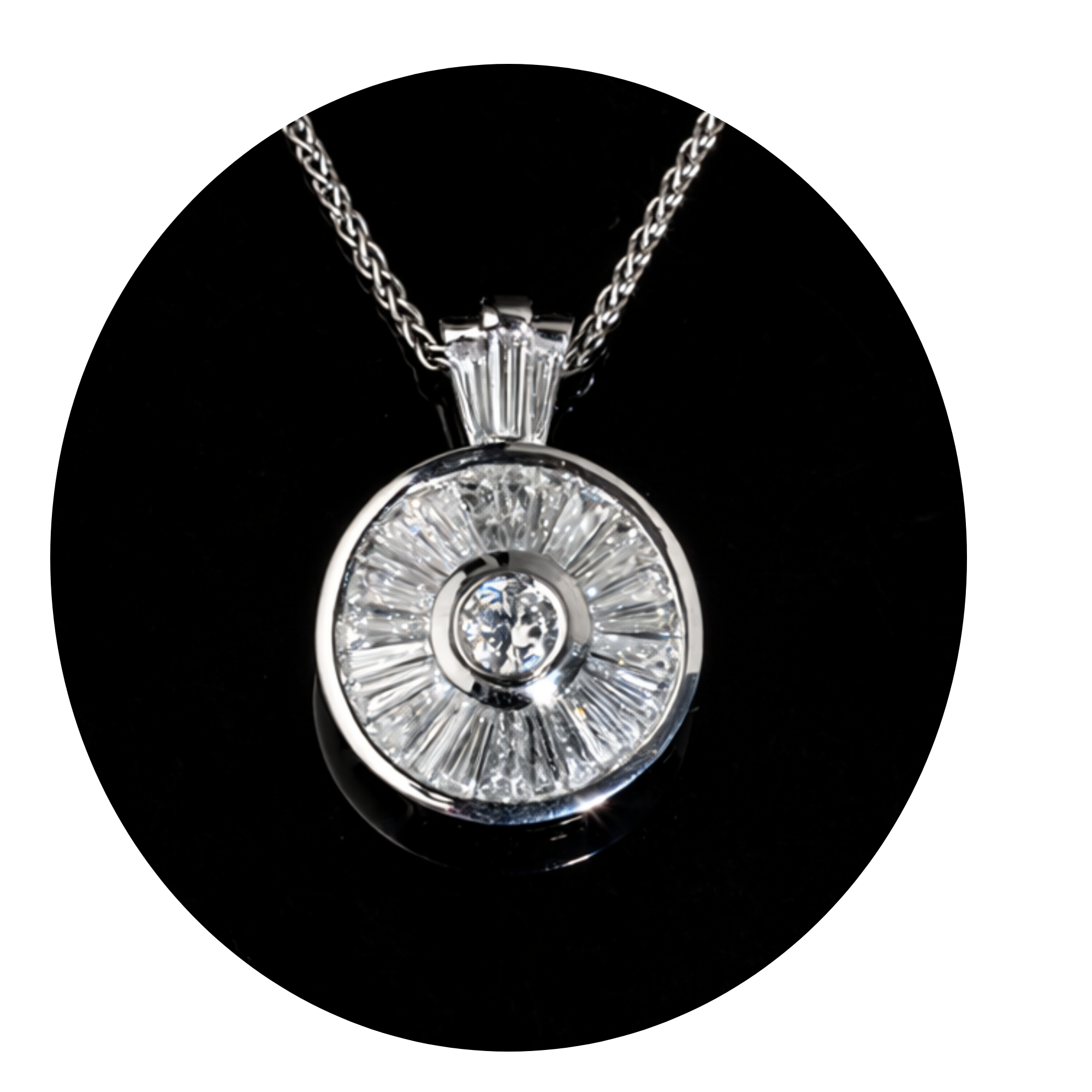 Ballerina Diamond Pendant in Platinum