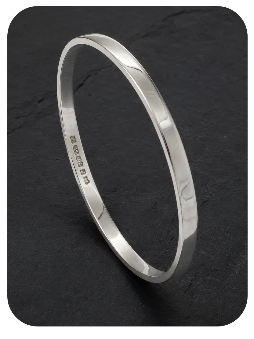Sterling Silver Round Bangle
