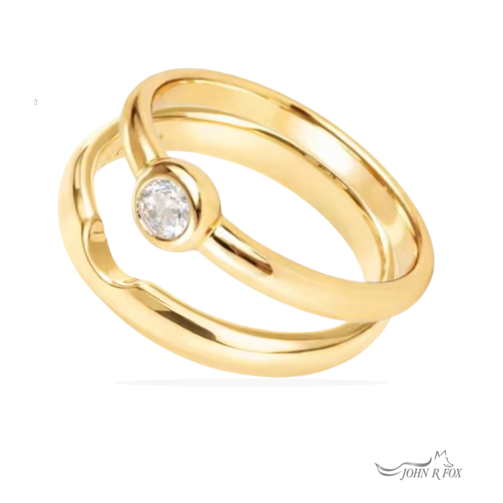 Chubbie Single Stone & Notched Wedding Ring Set - 0.25ct