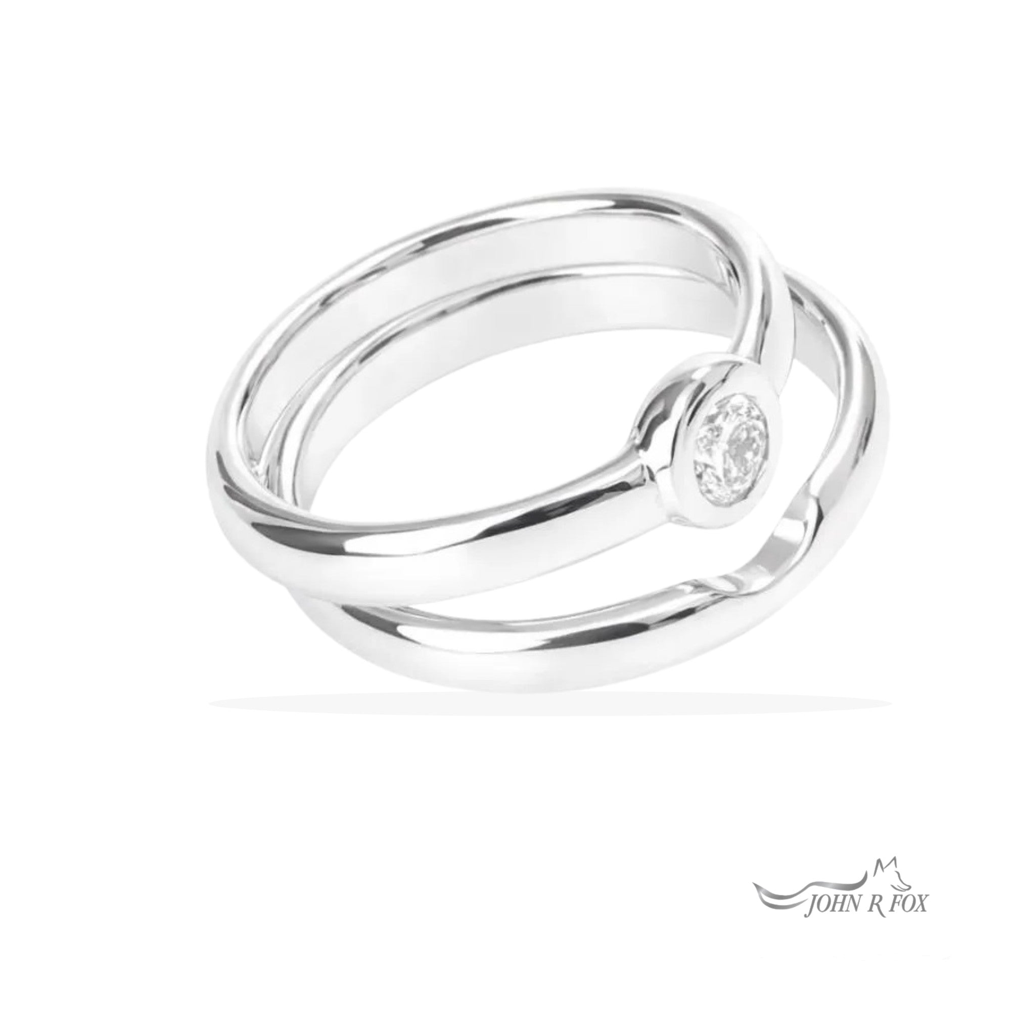 Chubbie Single Stone & Notched Wedding Ring Set - 0.25ct