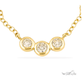 Chubbie Three Stone Diamond Necklace -0.35ct Total