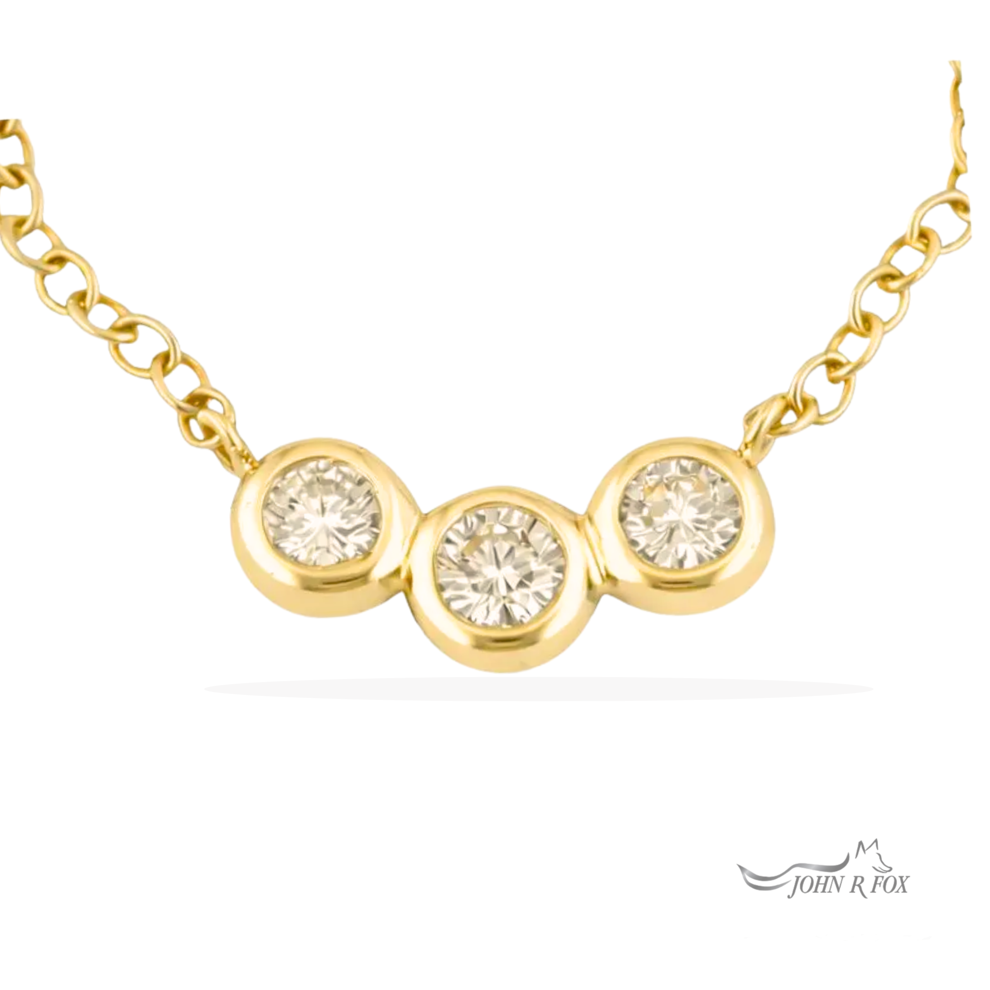 Chubbie Three Stone Diamond Necklace -0.35ct Total