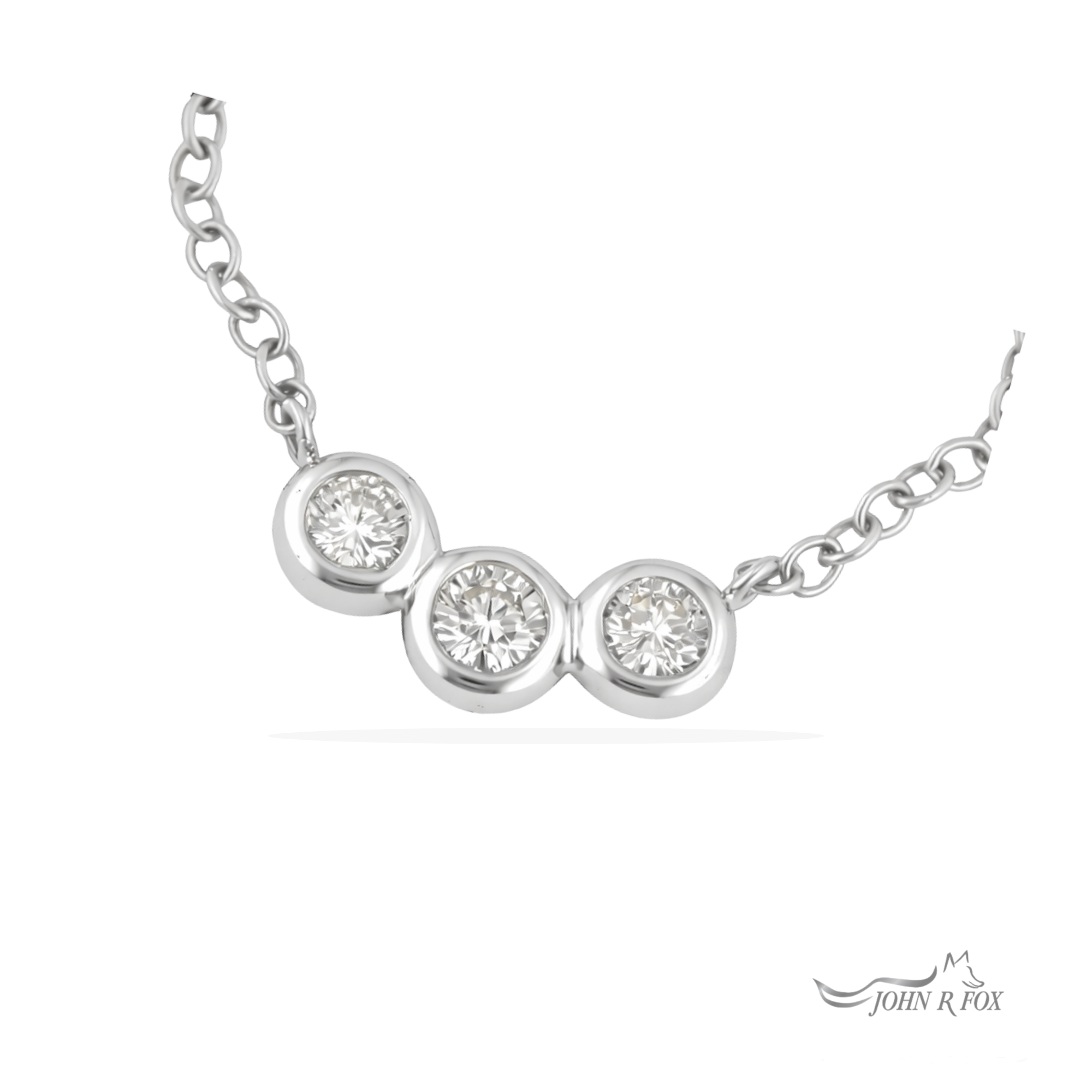 Chubbie Three Stone Diamond Necklace -0.35ct Total