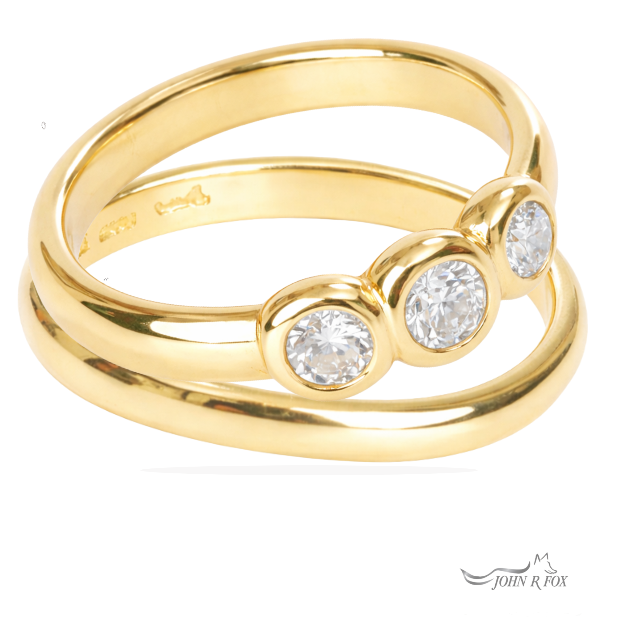 Chubbie Three Stone & Shaped Wedding Ring Set -0.35ct