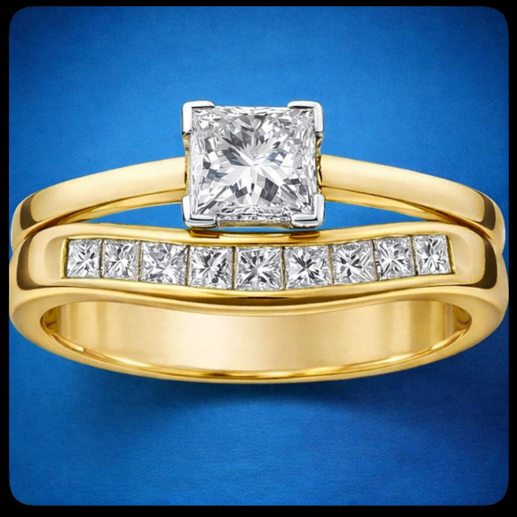 Princess Cut Half Eternity Ring