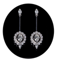 Halo and Wings Diamond Drop Earrings