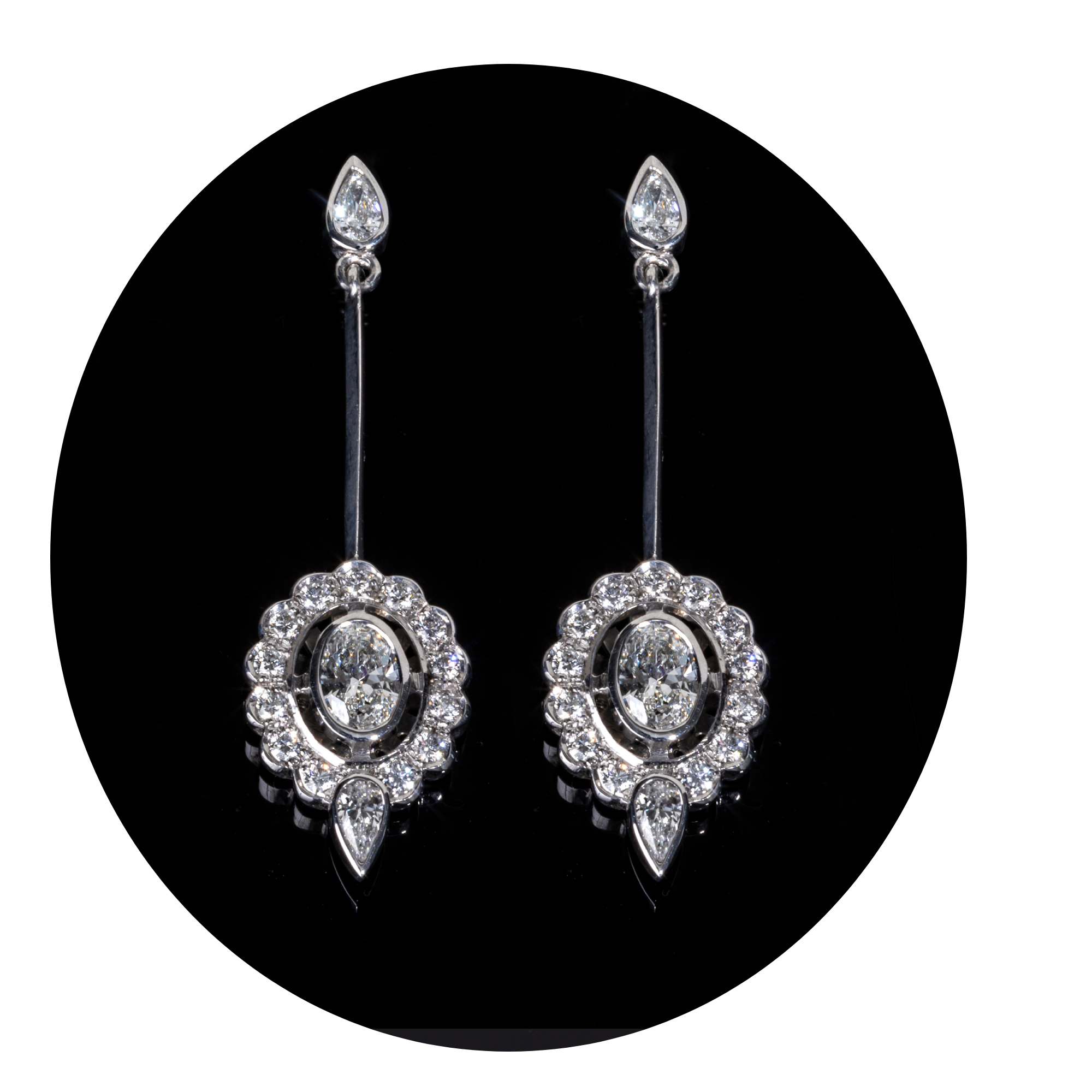 Halo and Wings Diamond Drop Earrings