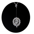 Halo and Wings Oval Diamond Pendant