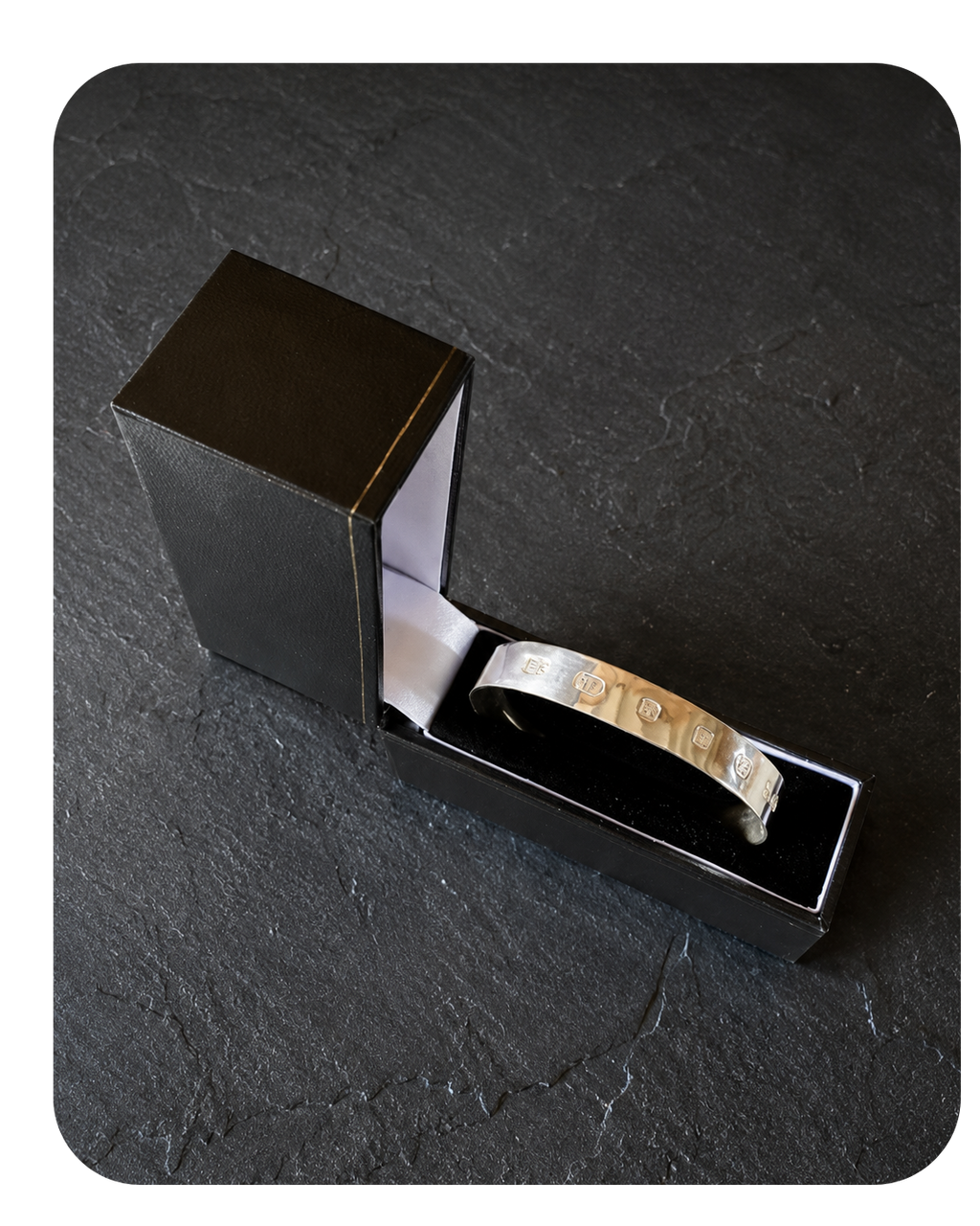 Sterling Silver King Charles III Coronation Hallmark Cuff Bangle