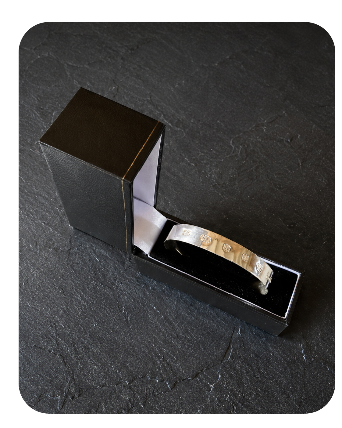 Sterling Silver King Charles III Coronation Hallmark Cuff Bangle