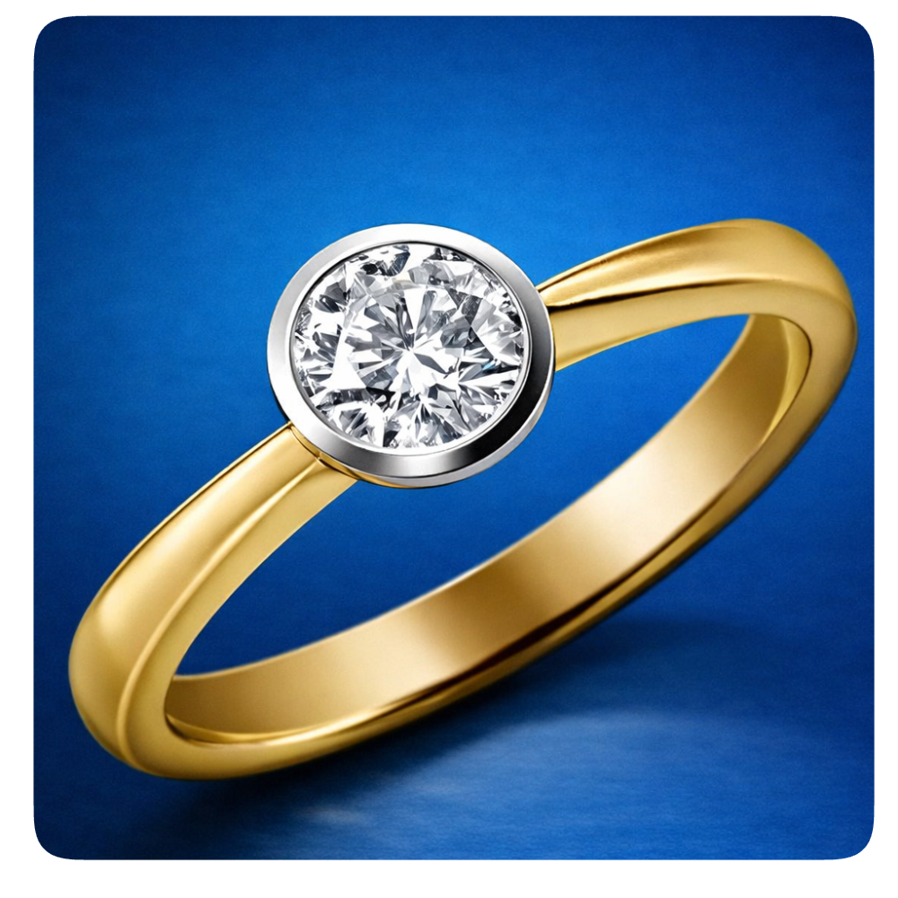 Round Brilliant Bezel Set Diamond Ring
